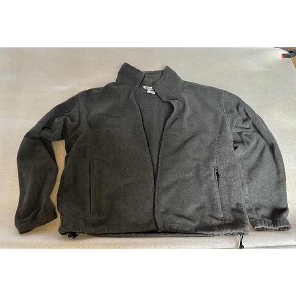 Columbia Full Zip X-Large Mens Fleece Jacket Gray Granite. Bottom Adjustable - Picture 2 of 7